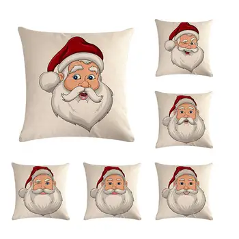 Santa Claus Linų Galvos Pagalvę Padengti Pagalvėlė Padengti Namų Dekoro Priedai Pagalvės užvalkalą pagalvių užvalkalai namų dekoro užvalkalas