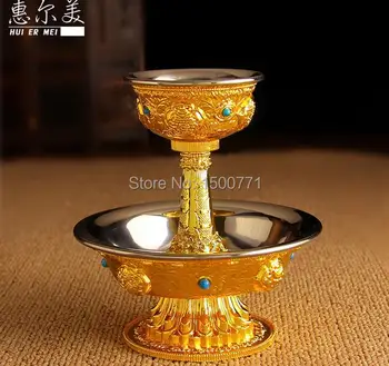 Saugotojas aštuonių laimingas grynojo aukso taurės Elegantiškas nerūdijančio plieno bakas mažas vandens puodelis,Tantros