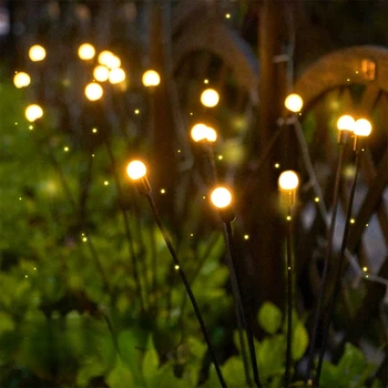 Saulės LED Šviesos Lauko Fejerverkų Firefly Sodo Žibintai Kraštovaizdžio Žibintai Veją Lempos Sodo Dekoro Saulės Firefly Šviesos Kalėdos Dekoras