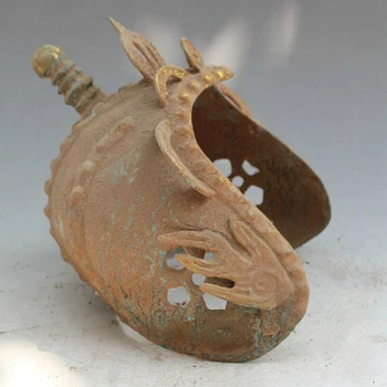 Senoviniai šarvai Kolekcines Kinijos Kariaujančių Valstybių laikotarpiu, bronzos senų karinių kovinių šalmai