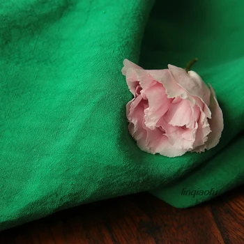 Smaragdas žalia prekės lininis audinys high-end lininis sijonas, suknelė audinys Lino Audinio drabužiai