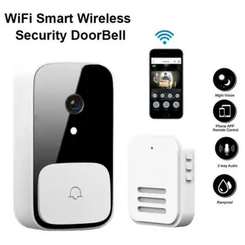 Smart Video Doorbell Belaidžio HD Kamera PIR Judesio Aptikimo IR Signalizacijos Saugumo Durys Bell 