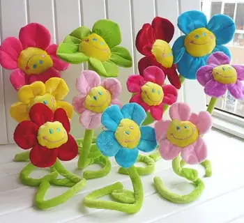 spalvinga saulėgrąžos Pliušinis žaislas apie 30cm gėlės namų puošybai, viena partija/ 20 vienetų žaislų, dovanų 0756