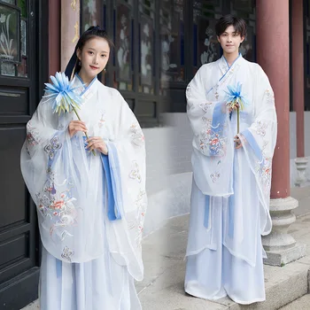 Tradicinis Kinų Hanfu Kostiumas Moterims, Vyrams, Siuvinėjimo Han Dinastijos Suknelė Princesė Liaudies Šokių Drabužių, Negabaritinių Veiklos Kostiumas