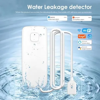 Tuya Smart Vandens Pakrovimas Jutiklis wifi Vandens Nuotėkio Detektorius Smart Gyvenimo App Realiu Laiku Signalizacijos, Namų Apsaugos nr Stebulės Reikia