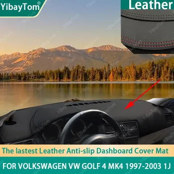 Tvirtos Puikios PU Odos prietaisų Skydelio Anit-slip Anti-UV Padengti kilimėlis Volkswagen VW Golf 4 MK4 1997-2003 1J priedai