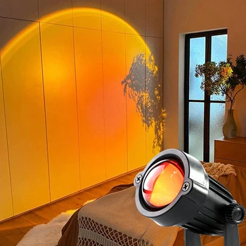 Usb Vaivorykštė Saulėlydžio Projekcija LED Lempos Atmosferą Naktį Šviesos Namuose, kavinėje, Patalpų Projektorius Lempos, Lauko Dekoratyvinis Apšvietimas