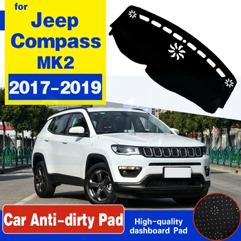 Už Jeep Compass 2017 2018 2019 MK2 neslystantis prietaisų Skydelio Kilimėlis Padengti Trinkelėmis skėtį nuo saulės Dashmat Apsaugoti Kilimą, Automobilių Reikmenys 2nd Gen