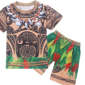 Vaikai Berniukai Maui Moana Išgalvotas Kietas Kostiumas 3-10Y Helovinas Vaikų Vasaros T-marškinėliai, Šortai Išgalvotas Mėlyna Pižamos Dovana Vaikui