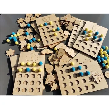 Vaikai Mediniai Montessori Žaislas Matematikos Mokymosi Valdybos nuomone Kamuolys Kalėdų Eglutė Clound Žadintuvas Žaisti Puzzle