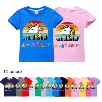 Vaikų Vasaros 2022 Berniukų, Mergaičių trumparankoviai marškinėliai-A, Adley Cartoon Vaikų Sporto Viršūnės Jaunimo, Vaikų Drabužiai
