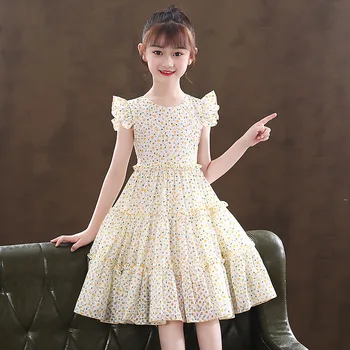 Vasaros Vaikų kostiumai mergaitėms suknelė 2021 baby girl Suknelės Gėlių Vaikai Suknelė Paauglių Mergaičių Drabužiais 3 4 6 8 10 12 Metų