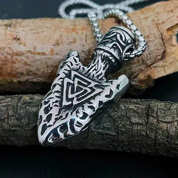 Viking Trikampis Odin Trejybės Karoliai Vyrams Iš Nerūdijančio Plieno Amuletas Shield Šiaurės Vikingų Valknut Pakabukas Karoliai Grandinės Juvelyrikos