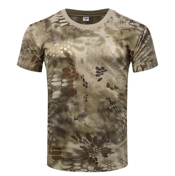 Vyriški Camo Kovoti su Tactical Marškiniai trumpomis Rankovėmis Quick Dry T-Shirt Kamufliažas Lauko Medžioklės Marškinėliai Karinės Armijos Marškinėliai