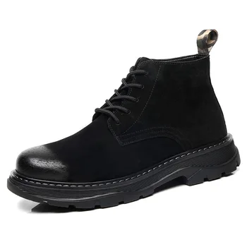 vyrų mados lauke dykuma batai natūralios odos įrankiai batai juodos platformos įkrovos pavasarį, rudenį kulkšnies botas hommes chaussure