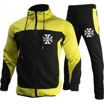 West coast logotipas spausdinti atsitiktinis vyrų Sweatsuit bėgiojimas sportinę 2-piece set Rudenį naujų vyriškų drabužių（sporto striukė + Ziajać ）