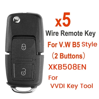 XKB508EN Vielos Universalus Nuotolinio Rakto Mygtukas 2 Fob VW B5 Stiliaus Xhorse VVDI pagrindinė Priemonė, 5vnt/Daug