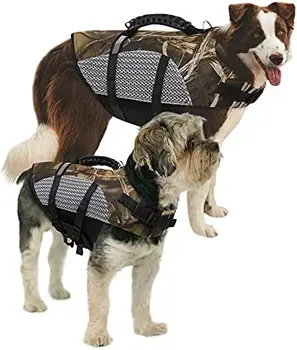 Šunų Gyvenimo Striukė, Ripstop Šuo gelbėjimosi Liemenė Plaukimo & Valtimis, Kamufliažas Pet Parėmimas maudymosi kostiumėlį su Gelbėjimo Rankena