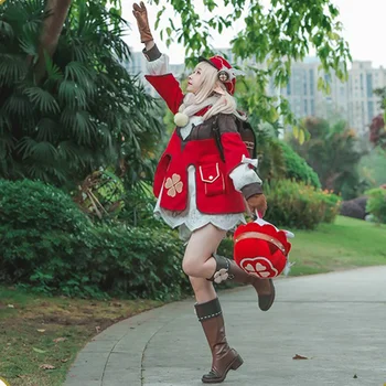 Žaidimas Genshin Poveikio Klee Cosplay Kostiumas Kibirkštis Riteris Gražus Suknelė Kalėdų Karnavalas Vienoda Apranga