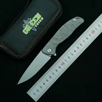 Žalioji erškėčių F95 sulankstomas peilis K110 peiliukų titano lydinio rankena lauko kempingas medžioklės kišenėje virtuvinis peilis vaisių peilis EDC įrankis