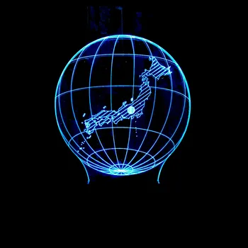 Žemėlapis Mordel 3D Naktį Šviesos diodų (LED) Akrilo Stereo Vizija Stalo Lempa 7 Spalvų Keitimas USB Miegamasis Nakties šviesos Stalas Stalo lempa